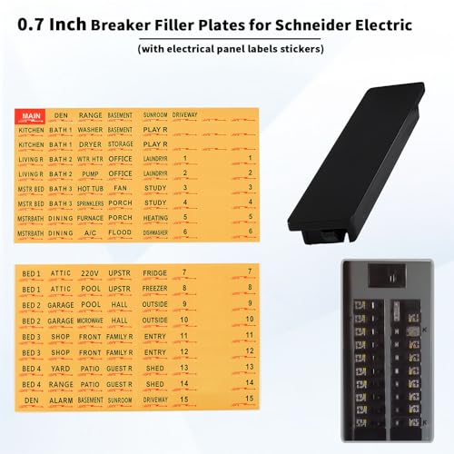 LRWZOV 0.7 Inch Square D Circuit Breaker Filler Plates 10 Pack for Electrical Panels