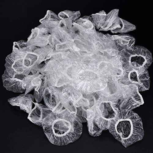 Lvcky 100 Pack Clear Disposable Ear Protectors Waterproof Ear Covers for Hair Dye, Shower, Bathing