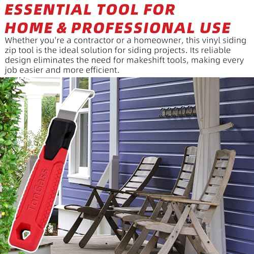 TonGass Vinyl Siding Removal Tool with Extra Long Non-Slip Grip Handle, Steel Blade Vinyl Installation and Removal Tool, The Ultimate Vinyl Siding Zip Tool, Avoid Damaging Vinyl Siding Tool