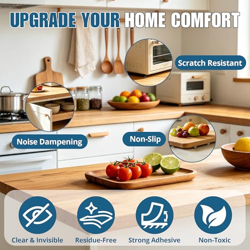 FATLODA 200PCS Clear Rubber Cabinet Bumpers Self-Adhesive Sound Dampening