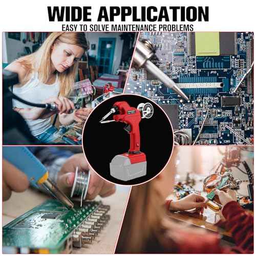 Cordless Soldering Iron for Milwaukee 18V Battery, 30W Soldering Gun 30s Quick Preheat Soldering Iron Kit with 50g 0.04" Solder Wire& 5pcs Solder Tips for Electronics, Circuit Boards, Jewelry Making
