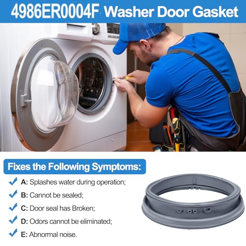 Upgraded 4986ER0004F Washer Door Gasket – LG/Kenmore Front Load Seal, Fits WM2250CW WM2101HW WM2050CW