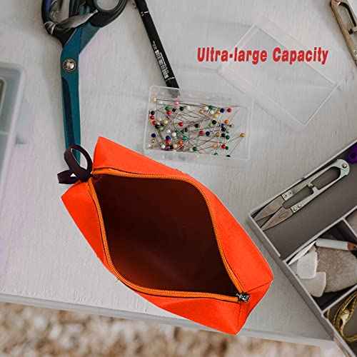 FASTECH 1-Pack Zipper Utility Tool Bag, Small Zipper Bags/Multi-purpose Tool Pouch Tote Bags Storage Organizer for Screwdrivers, Pliers, Nut Drivers Gifts to Men/Women. (Orange)