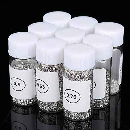 Tin Solder Ball BGA Reballing Soldering Heat Universal Stencil Balls Reball Ball BGA Ball for GPU CPU IC Chip PCB(9 Bottles 0.3mm-0.76mm)