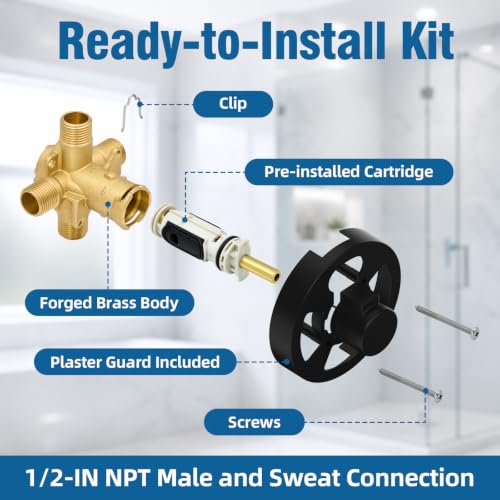 Tearel Pressure Balance Shower Valve Compatible with Moen Posi-Temp 2510