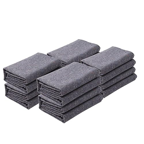 VEVOR Moving Blankets, 72" x 54", 21 lbs/dz Weight, 12 Packs, Professional Recycled Cotton Packing Blanket, Large Heavy Duty Shipping Mover Pads Perfect for Protecting Furniture, Floors, Appliances