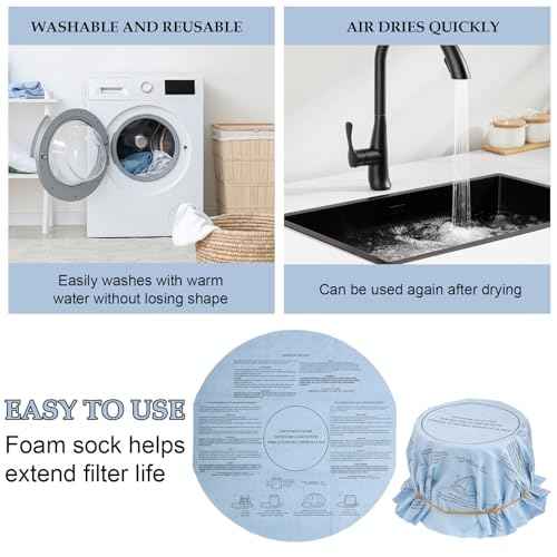 8pcs Dry Disc Vacuum Filters, Reusable Wet Dry Vac Filter Wet Dry Vacuum Cleaners Replacement Parts with Retaining Bands Compatible with Most 5 Gallon and Larger VF2002 90107