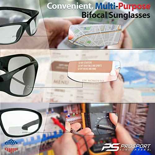 proSPORT Bifocal Safety Glasses Protective Clear Lens Z87 with Readers for Men and Women