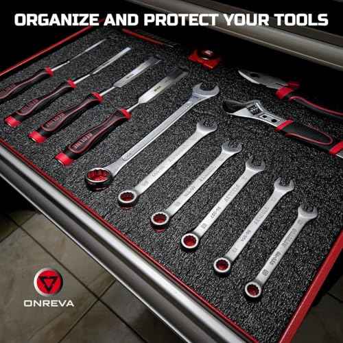 ONREVA Tool Box Foam 6Pack 18x12x1 inch, Foam Inserts for Cases, Polyethylene Storage Sheets for Toolbox Hard Case, Tool Shadow Insert, Kaizen Organizer Sheet