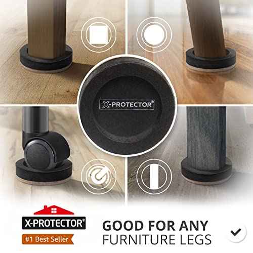 Felt Furniture Sliders for Hardwood Floors X-PROTECTOR 16 PCS 3 ¨ö¡± - Furniture Slider with Unique Design - Heavy-Duty Furniture Movers for Hard Surfaces - Felt Sliders - Move Your Furniture Easily!