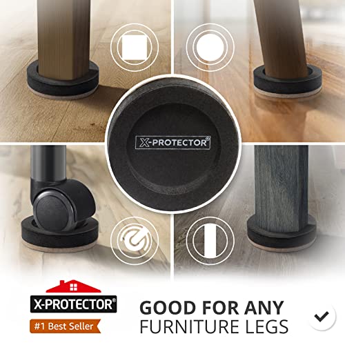 X-Protector Felt Furniture Sliders 16 pcs 3 ½ inch for Hardwood Floors - Reusable Moving Pads