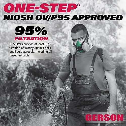 GERSON NIOSH 8211 One Step Disposable Half Mask Respirator OV/P95