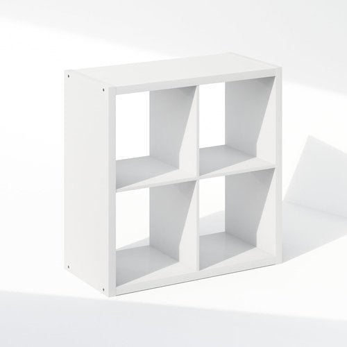 Furinno Cubic Open Back Multipurpose Clothing & Closet Storage Organizer Shelf, 4-Cube, White