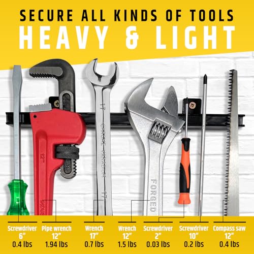 12" Heavy-Duty Magnetic Tool Holders (4 Pack - 48" Total) Upgraded Strong Magnets