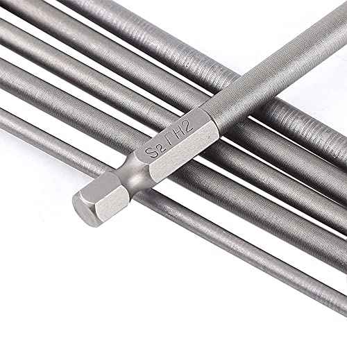 6Pcs Long Phillips Screwdriver Bits Set ? 150mm Magnetic No-Slip Phillips Bits, 1/4" Hex Shank S2 Steel Cross Head Screwdriver Bit Set (PH1 PH2)