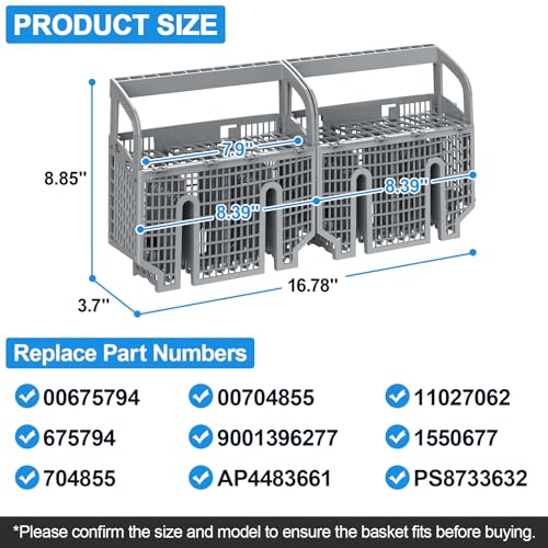 Bosch 00675794/675794 Silverware Basket — 8-Compartment Dishwasher Utensil Organizer