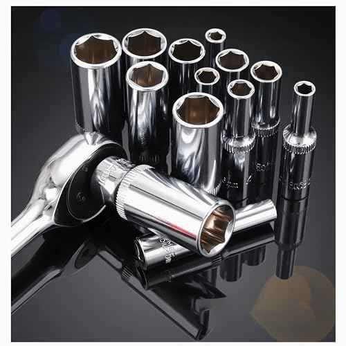 2PCS 12mm Deep Socket, 1/4 Inch Drive, 6-Point, Metric, Heat Treated CR-V Steel Sockets, Full Polishing, 2 Inch Length