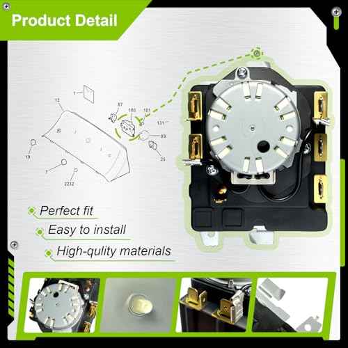 WE04X25280 Dryer Timer Compatible with GE Hotpoint Dryer, Replacement Part WE04X25280-24PK 4467035 AP6032628 PS11763067 EAP11763067 TMD1EM35 234D2377P005