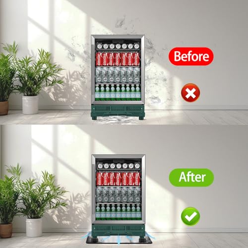 Mini Fridge Mat with 4 Base Risers - 24x24 inch, Leak-Prevention Pad