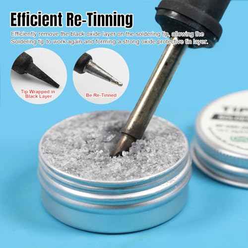 Soldering Tip Tinner Cleaner, Lead Free Oxidation Cleaning Paste, Refresher Tip Tinner Flux, Soldering Tip Cleaning #F490 (0.92oz/26g)