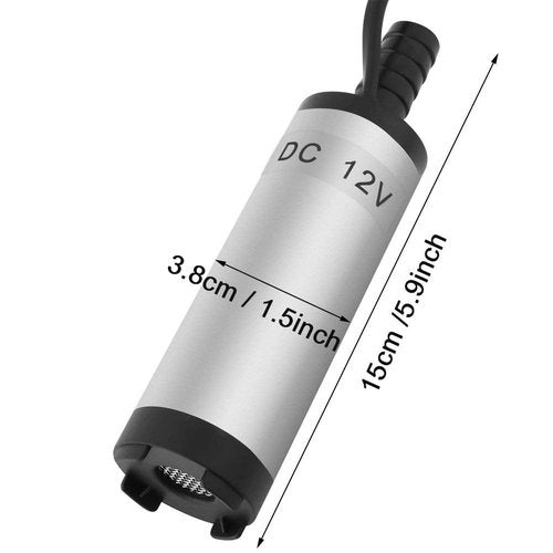 12V 3.8cm Stainless Steel Electric Pump, Fuel Pump Submersible Pump Oil Pump Pumping Machine 8500r/m