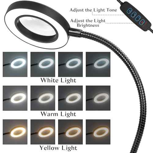 Helping Hands Soldering Magnifying Glass, Upgrade Soldering Station with 3X LED Magnifying Lamp, Metal Circuit Board Holder, 4 Flexible Metal Arms Heavy Duty Base Electronic Repair Tool for Soldering