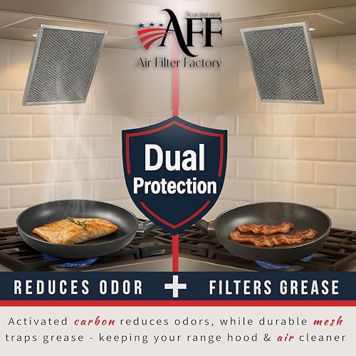 Air Filter Factory 8-3/4 x 10-1/2 in Ductless Range Hood Filter, Charcoal & Grease Combo 41F/97007696