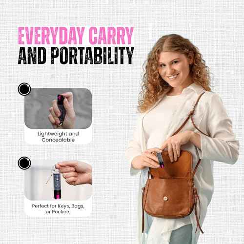 Police Magnum Mini Pepper Spray Self Defense Safety Tool- Tactical Strong Built-in Keyring Holder- Maximum Heat Strength OC- Made in The USA 1/2oz