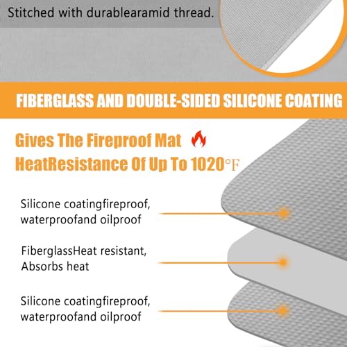 TOHONFOO Heat Resistant Mats for Countertop & Air Fryer 18x15 in Gray (18"L x 15"W)