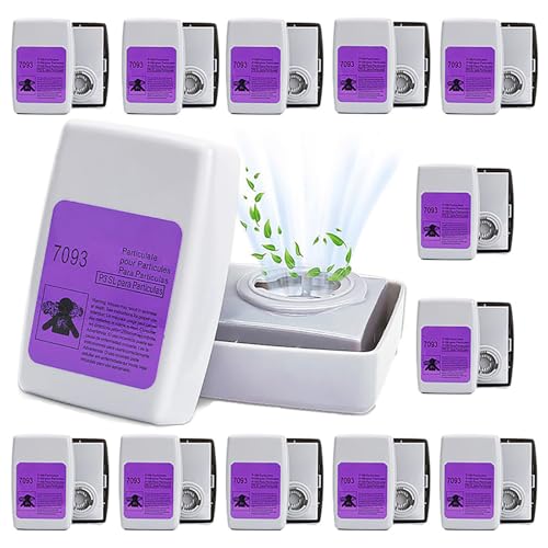 10 Pair 20Pcs 7093 Respirator Cartridges, Respirator Filters, Particulate Filter Protect Against Dust, Fume, Chemicals, Asbestos, Glass Fiber, Silica, Mold, Welding, Brazing, Woodworking