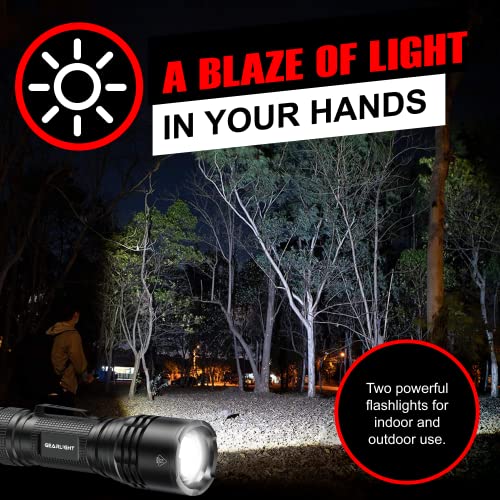 GearLight Black LED Tactical Flashlight - Compact Military-Grade Emergency Torch
