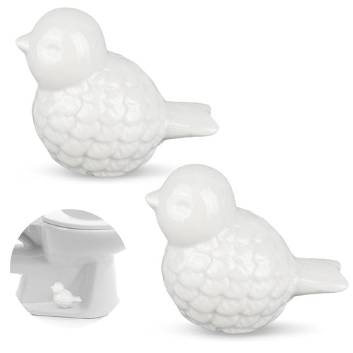 Ceramic Toilet Bolt Covers 2 Pcs Cute Bird Ceramic Covers for Toilet Bolts White Small Bird Toilet Bolt Decorative No Tools Required Easy Installation