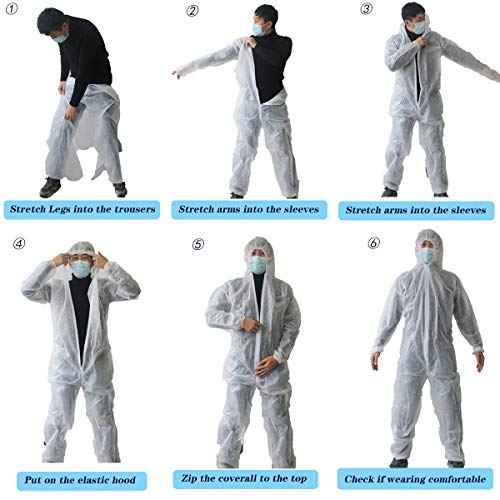 Hazmat Suits,10 Colors Options Disposable Protective Coveralls, Paint Suit with Elastic Wrists Ankles and Hood