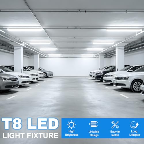 SHOPLED 4FT LED Shop Light 45W 6300LM Daylight White V-Shape Linkable 4-Pack