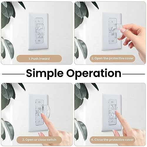 Roxiuc 2 Pack Clear Light Switch Guard - Child Proof, Double Buckle, Dimmer Compatible, Indoor/Outdoor, 2 Count, 3.5 x 1 inches