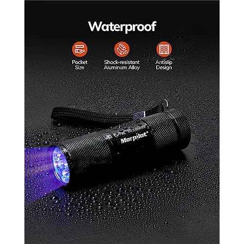 Morpilot Black Light Flashlight Mini UV Flashlight: 395nm Blacklight Flashlights, 9 Led Pet Urine Detector Light for Dog/Cat, Dry Stains, Resin Curing, Bed Bug