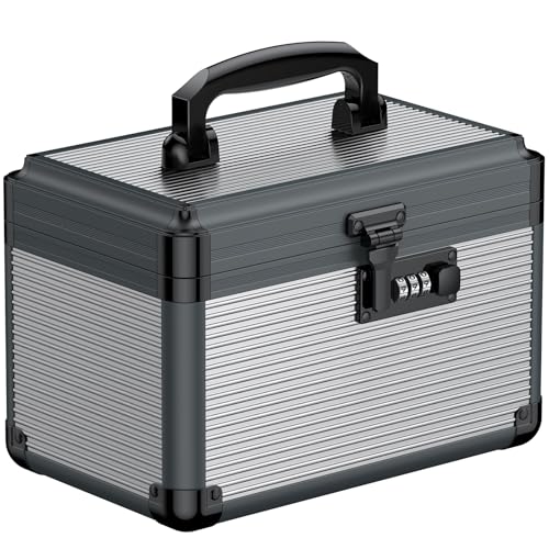 Uniclife Medicine Lock Box with Combination Code, Waterproof Safe for Medications