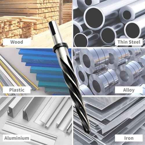 3/8" Bridge Construction Reamer Drill Bit, M2 HSS Taper Reamer with 5-Spiral Flutes & 3/8" Non-Slip Shank ? Ideal for Steel/Alloy/Metal (Aligning & Enlarging Holes)