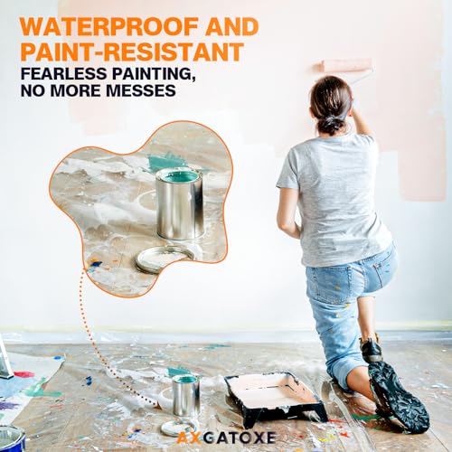 Axgatoxe 12x9 Ft Plastic Drop Cloths 6-Pack for Painting & Surface Protection
