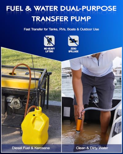 12V 80W Submersible Water Transfer Pump - High Flow Diesel & Water Pump