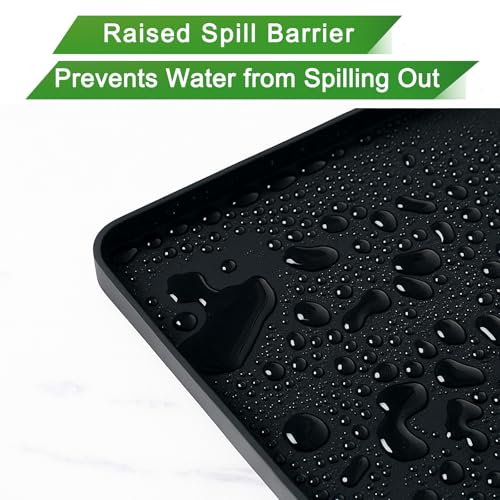 Kingwi 23.6 x 23.6 x 0.8 in Mini Fridge Mat with 4 Risers, Leak-Proof Silicone Floor Protector