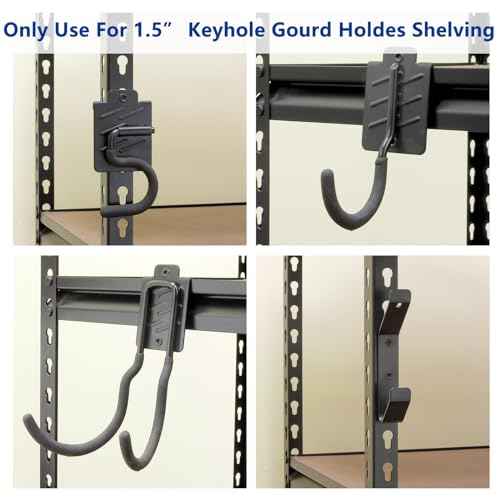 Wallmaster Boltless Shelving Hook Organizer Kit,7 Pcs Adjustable Storage Hanging Accessories for 1.5 inch Keyhole Rack,Garage Heavy Duty Tool Storage System