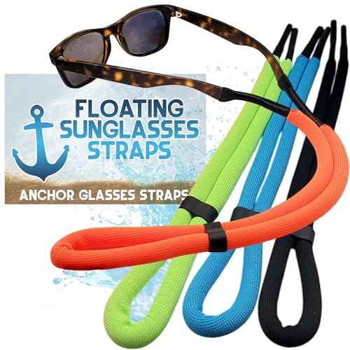 Floating Sunglasses Straps for Water ? 4 Pack Buoyant Glasses Retainer for Men Women ? Adjustable Floatable Eyewear Lanyard for Boating Kayaking Fishing Paddleboarding Beach Lake Pool