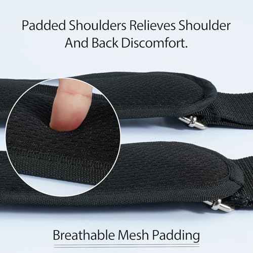 MELOTOUGH Tool Belt Suspenders Work Belt Suspenders for Heavy Duty Work Movable shoulder Padded Suspenders for Tool Belt (Black),Father Day Deal,Father Day Gift,Father Day Deal