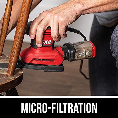 Skil One Size Multi-Function Detail Sander with Micro-Filter Dust Box & 12 Sanding Sheets