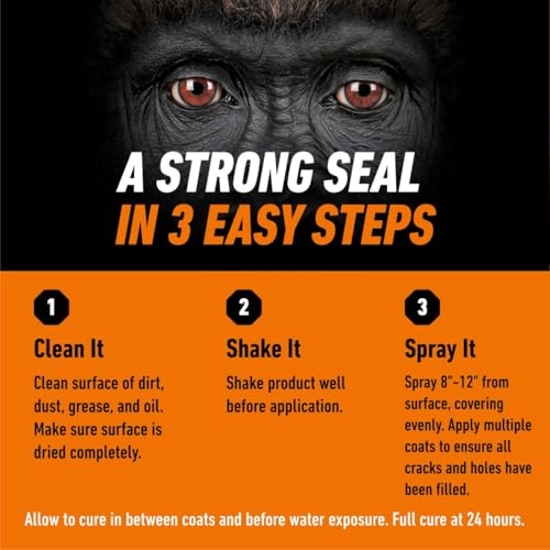 Gorilla Waterproofing Spray Clear 14 oz - Flexible Rubber Sealant, Pack of 1