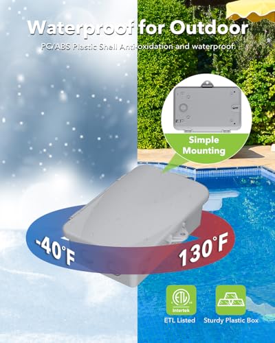 BN-LINK Mechanical Pool Pump Timer - Heavy Duty 24-Hour Programmable Outdoor Timer Box