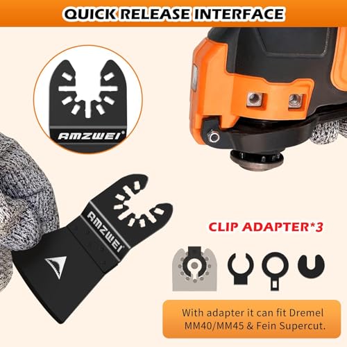 8PCS Oscillating Tool Scraper Blades,HCS Caulk Remover Tool Blades for Vinyl Flooring,Paint,Carpet,Tile Adhesives, Compatible with Dewalt Milwaukee Dremel, Ryobi, Rockwell