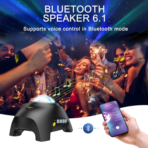 HODANS Black Aurora Projector with 33 Light Effects, Night Light & Bluetooth Speaker