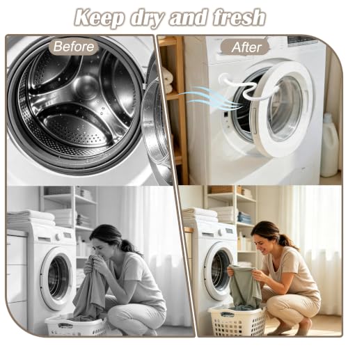 Yuibthr White Front Load Washer Door Prop with Magnetic Base - Removable Flexible Hose Stopper